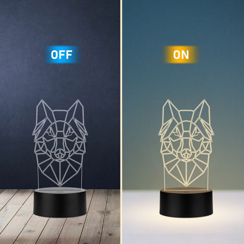 Poly-Art Design Fox Head Night Lamp
